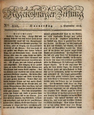 Regensburger Zeitung Donnerstag 3. September 1818