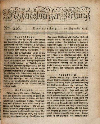 Regensburger Zeitung Thursday 10. September 1818
