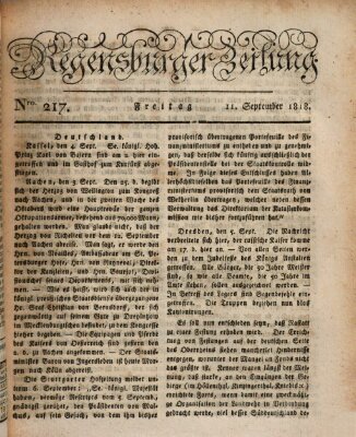 Regensburger Zeitung Freitag 11. September 1818