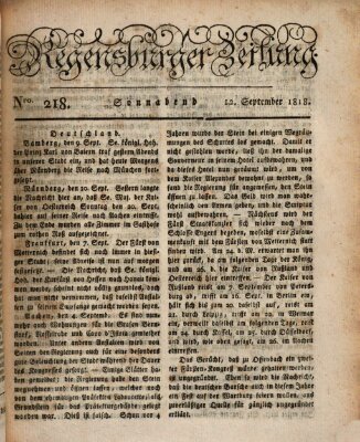Regensburger Zeitung Samstag 12. September 1818