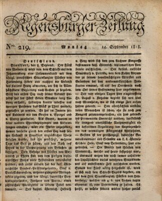 Regensburger Zeitung Montag 14. September 1818