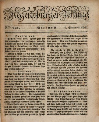 Regensburger Zeitung Mittwoch 16. September 1818