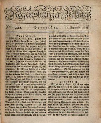 Regensburger Zeitung Donnerstag 17. September 1818