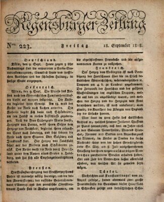 Regensburger Zeitung Freitag 18. September 1818