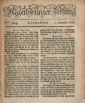 Regensburger Zeitung Samstag 19. September 1818