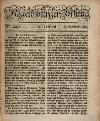 Regensburger Zeitung Mittwoch 23. September 1818