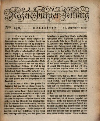 Regensburger Zeitung Samstag 26. September 1818