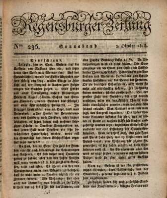 Regensburger Zeitung Samstag 3. Oktober 1818