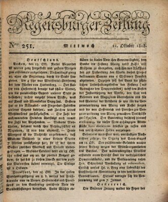 Regensburger Zeitung Mittwoch 21. Oktober 1818