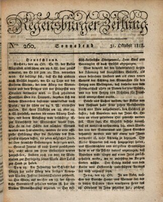 Regensburger Zeitung Samstag 31. Oktober 1818