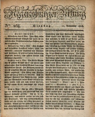 Regensburger Zeitung Dienstag 10. November 1818