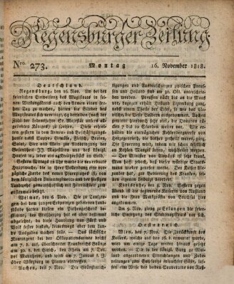 Regensburger Zeitung Montag 16. November 1818