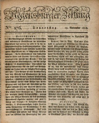 Regensburger Zeitung Donnerstag 19. November 1818