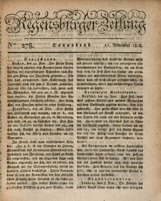 Regensburger Zeitung Samstag 21. November 1818