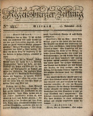 Regensburger Zeitung Mittwoch 25. November 1818