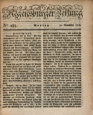 Regensburger Zeitung Montag 30. November 1818