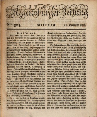 Regensburger Zeitung Mittwoch 23. Dezember 1818