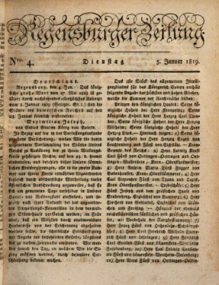 Regensburger Zeitung Dienstag 5. Januar 1819