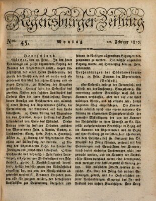Regensburger Zeitung Montag 22. Februar 1819