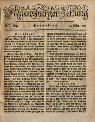 Regensburger Zeitung Samstag 13. März 1819