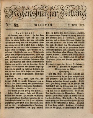 Regensburger Zeitung Mittwoch 7. April 1819