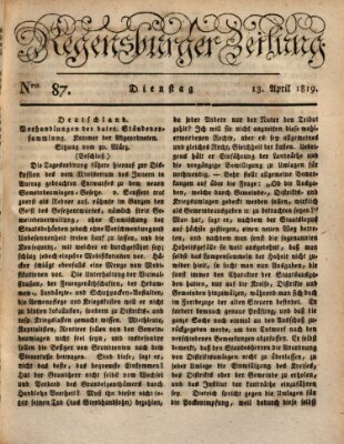 Regensburger Zeitung Dienstag 13. April 1819