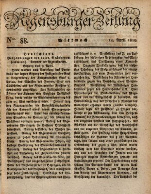 Regensburger Zeitung Mittwoch 14. April 1819