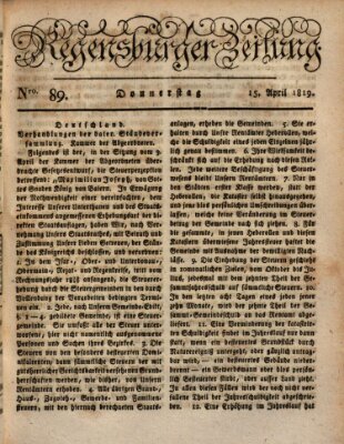 Regensburger Zeitung Donnerstag 15. April 1819