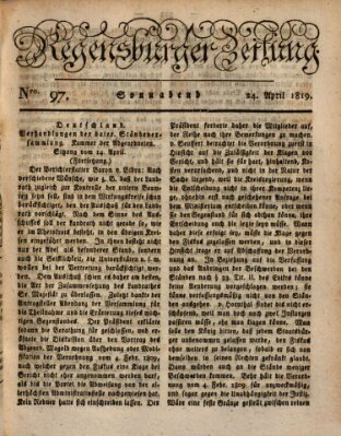 Regensburger Zeitung Samstag 24. April 1819