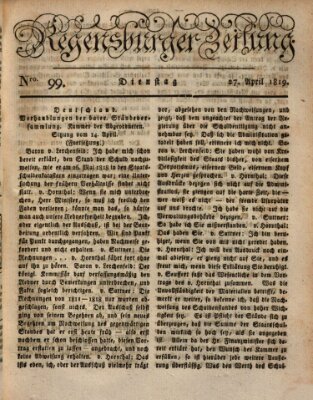 Regensburger Zeitung Dienstag 27. April 1819