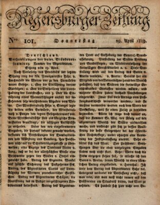 Regensburger Zeitung Donnerstag 29. April 1819