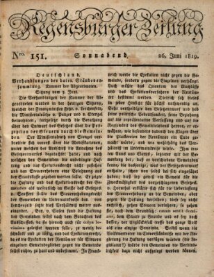 Regensburger Zeitung Samstag 26. Juni 1819