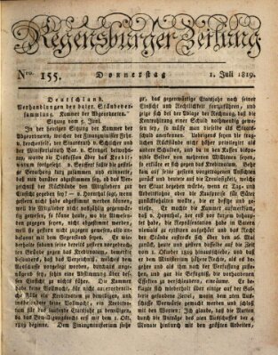 Regensburger Zeitung Donnerstag 1. Juli 1819