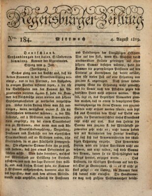 Regensburger Zeitung Mittwoch 4. August 1819