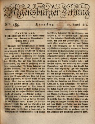 Regensburger Zeitung Dienstag 10. August 1819