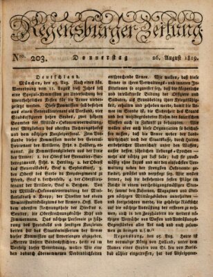 Regensburger Zeitung Donnerstag 26. August 1819