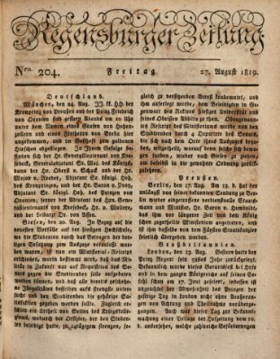 Regensburger Zeitung Freitag 27. August 1819