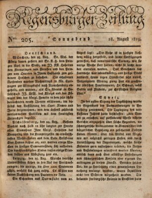 Regensburger Zeitung Samstag 28. August 1819