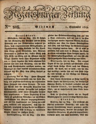 Regensburger Zeitung Mittwoch 1. September 1819