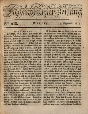 Regensburger Zeitung Montag 13. September 1819