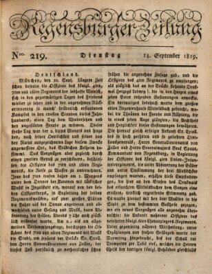 Regensburger Zeitung Dienstag 14. September 1819