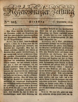 Regensburger Zeitung Dienstag 21. September 1819