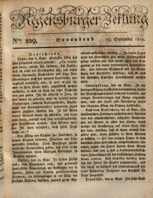 Regensburger Zeitung Samstag 25. September 1819