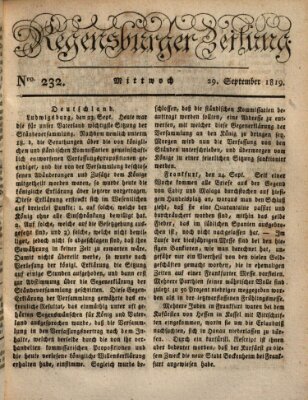 Regensburger Zeitung Mittwoch 29. September 1819