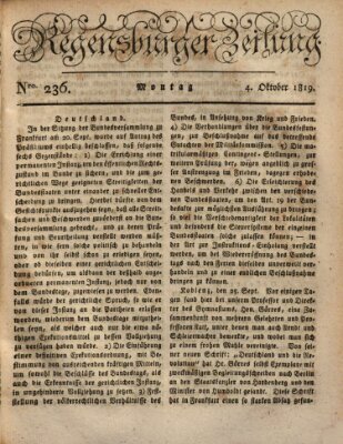 Regensburger Zeitung Montag 4. Oktober 1819