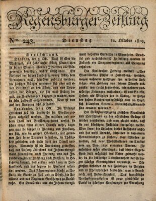 Regensburger Zeitung Dienstag 12. Oktober 1819