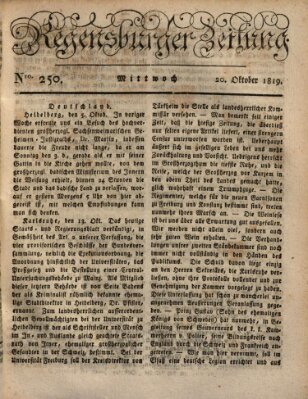 Regensburger Zeitung Mittwoch 20. Oktober 1819