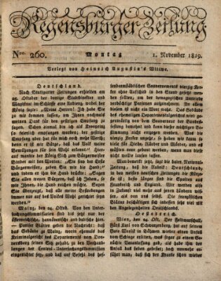 Regensburger Zeitung Montag 1. November 1819