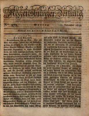 Regensburger Zeitung Montag 15. November 1819