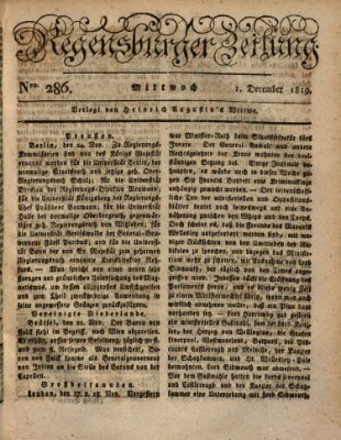 Regensburger Zeitung Mittwoch 1. Dezember 1819